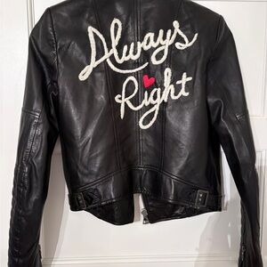 Alice + Olivia Black Leather Jacket “Always Right”